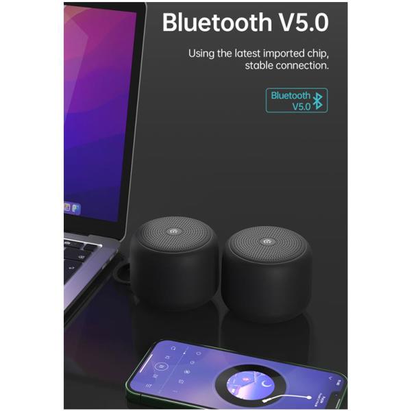 Φορητό Ηχείο Bluetooth Mini Αδιάβροχο Devia EM054 5W Kintone Μαύρο