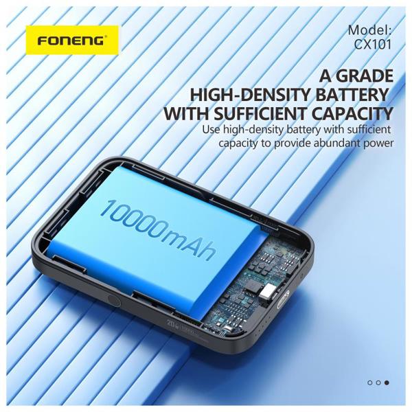 Φορτιστής Ανάγκης Foneng CX101 Magnetic Wireless 20W 10000mAh με Βραχίονα Στήριξης Λευκό