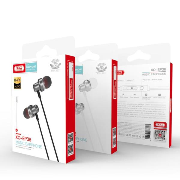Hands Free Stereo XO EP38 3.5mm Γκρι