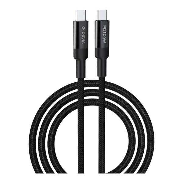 Καλώδιο Σύνδεσης USB 2.0 Devia EC309 Braided USB C σε USB C PD 100W 1.5m Extreme Μαύρο