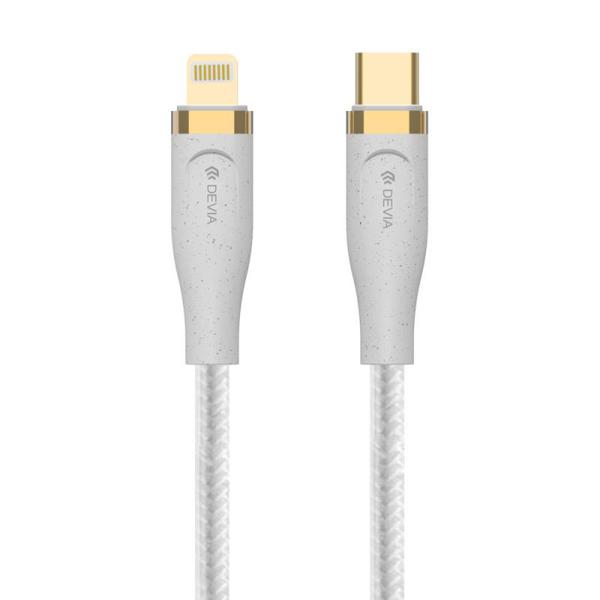 Καλώδιο Σύνδεσης USB 2.0 Woven Devia EC418 Braided USB C σε Lightning 1.5m Star Λευκό