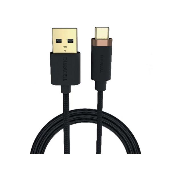 Καλώδιο Σύνδεσης USB 2.0 Duracell Braided Kevlar USB A σε USB C 1m Μαύρο