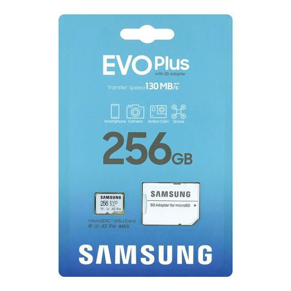 Κάρτα μνήμης microSDXC C10 UHS-I U3 Samsung EVO Plus 130MB/s 256Gb + 1 ADP