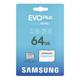 Κάρτα μνήμης microSDXC C10 UHS-I U3 Samsung EVO Plus 130MB/s 64Gb + 1 ADP