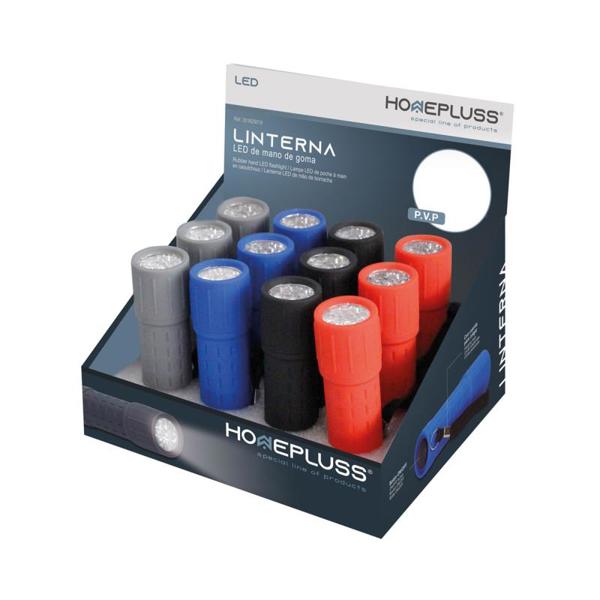 Λαστιχένιος Φακός Μπαταρίας 9LEDs Homepluss 1W 55lm Πολύχρωμο (12 τεμ.)