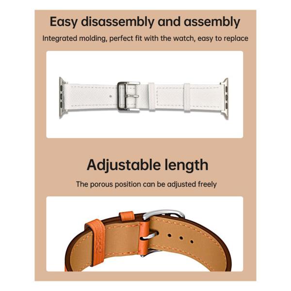 Λουράκι Devia Elegant PU Leather Apple Watch (38/ 40/ 41mm) Λευκό 6938595365393 6938595365393