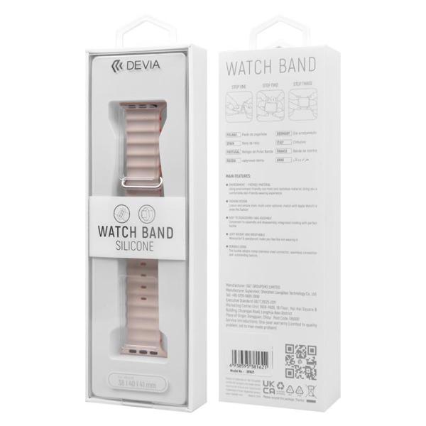 Λουράκι Devia Sport6 Silicone Apple Watch (38/ 40/ 41mm) Two-Tone Deluxe Starlight-Πορτοκαλί