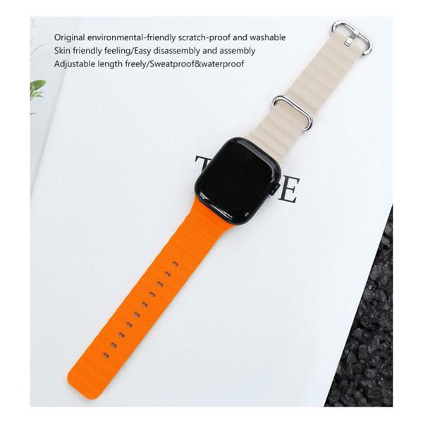 Λουράκι Devia Sport6 Silicone Apple Watch (42/ 44/ 45/ 49mm) Deluxe Two-Tone Μαύρο-Πορτοκαλί