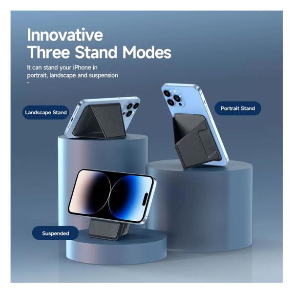 MagWallet Stand - Θήκη Καρτών Δερμάτινη Dux Ducis με 3 Θέσεις Λειτουργίας για Apple iPhone 12/ 13/ 14/ 15 Series Μαύρο