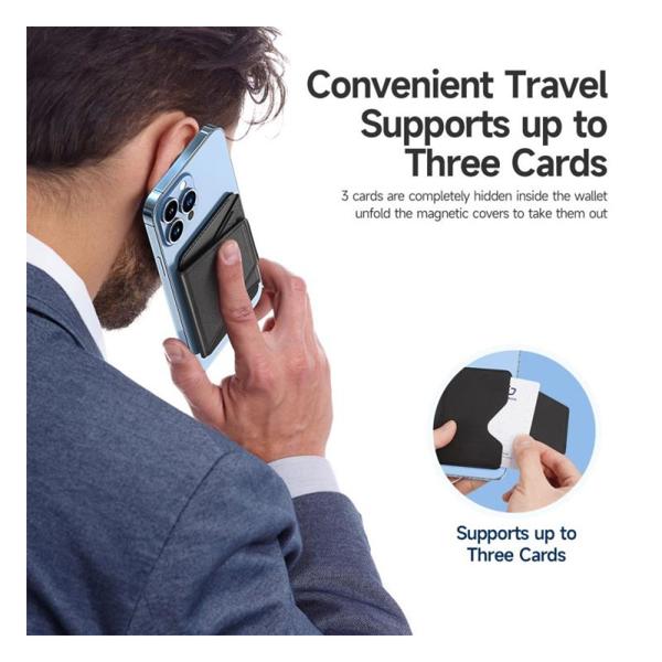 MagWallet Stand - Θήκη Καρτών Δερμάτινη Dux Ducis με 3 Θέσεις Λειτουργίας για Apple iPhone 12/ 13/ 14/ 15 Series Μαύρο