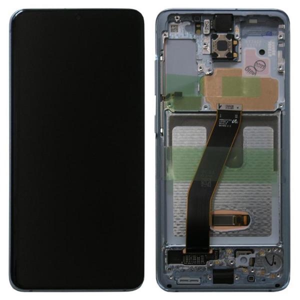 Οθόνη με Touch Screen & Μπροστινή Πρόσοψη Samsung G980F Galaxy S20 Μπλε (Original)