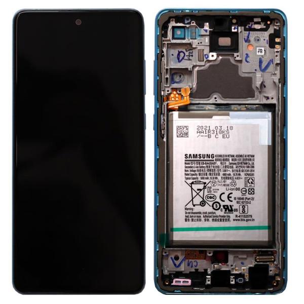Οθόνη με Touch Screen, Μπροστινή Πρόσοψη & Μπαταρία Samsung A725F Galaxy A72 4G/ A726B Galaxy A72 5G Μπλε (Original)