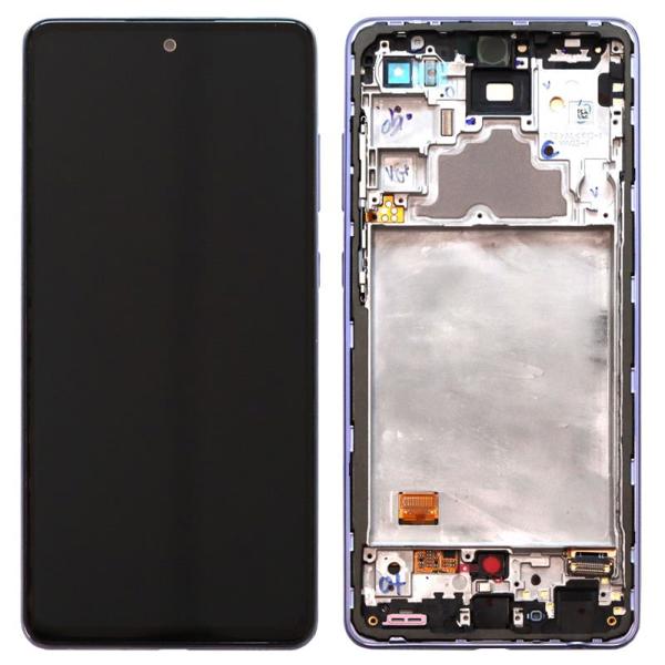 Οθόνη με Touch Screen, Μπροστινή Πρόσοψη Samsung A725F Galaxy A72 4G/ A726B Galaxy A72 5G Μωβ (Original)