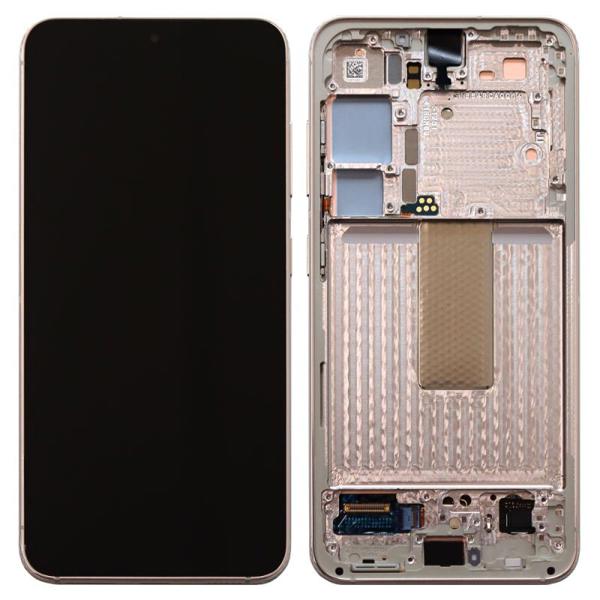 Οθόνη με Touch Screen & Μπροστινή Πρόσοψη Samsung S911B Galaxy S23 5G Κρεμ (Original)