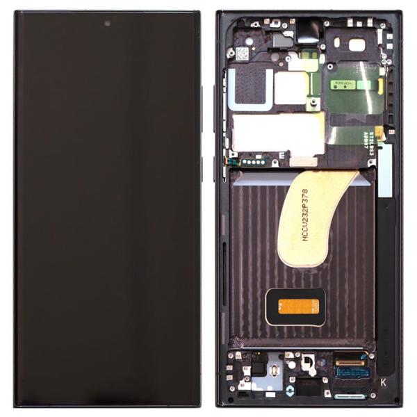 Οθόνη με Touch Screen & Μπροστινή Πρόσοψη Samsung S918B Galaxy S23 Ultra 5G Μαύρο (Original)