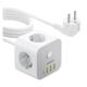 Πολύπριζο Baseus PowerCombo 7in1 3 Θέσεων με Κουμπί On/Off, Θύρες 3xUSB A, 1xUSB C & Καλώδιο 1.5m Λευκό