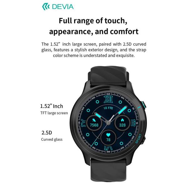 Smartwatch Devia WT3 1.52" Μαύρο