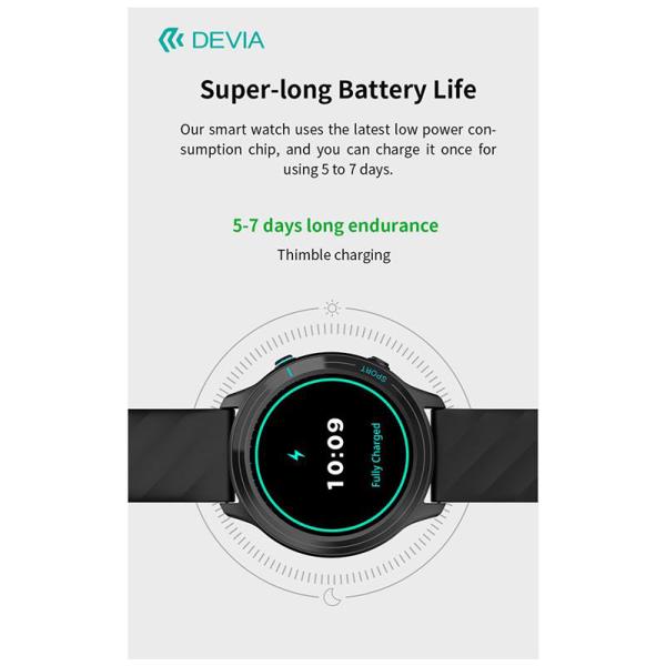 Smartwatch Devia WT3 1.52" Μαύρο