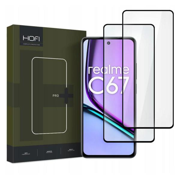 Tempered Glass Full Face Hofi Pro+ Realme C67 4G Μαύρο (2 τεμ.)