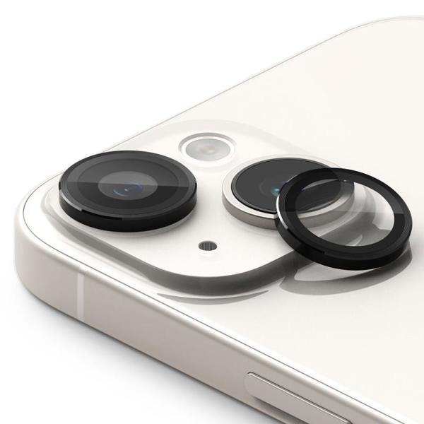 Tempered Glass Ringke Lens Frame για Τζαμάκι Κάμερας Apple iPhone 15/ 15 Plus Μαύρο (2 τεμ)