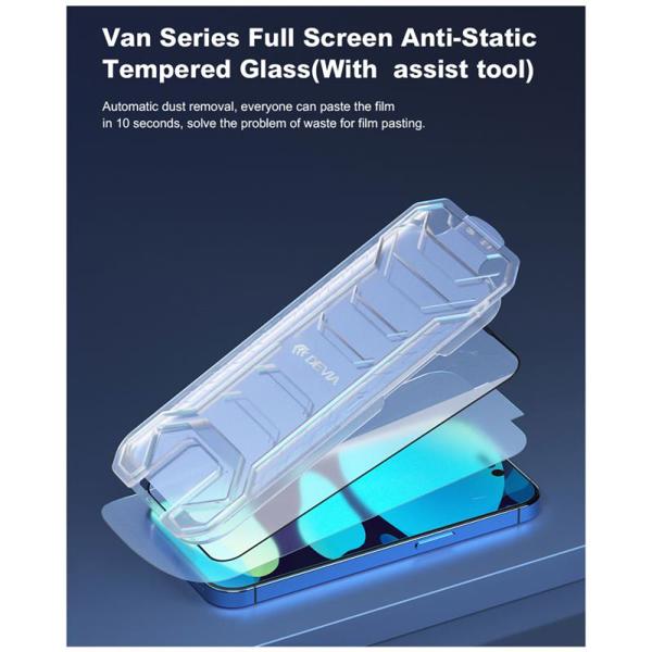 Tempered Glass Full Face Anti-Static Devia Apple iPhone 14 Van Μαύρο (1 τεμ.)
