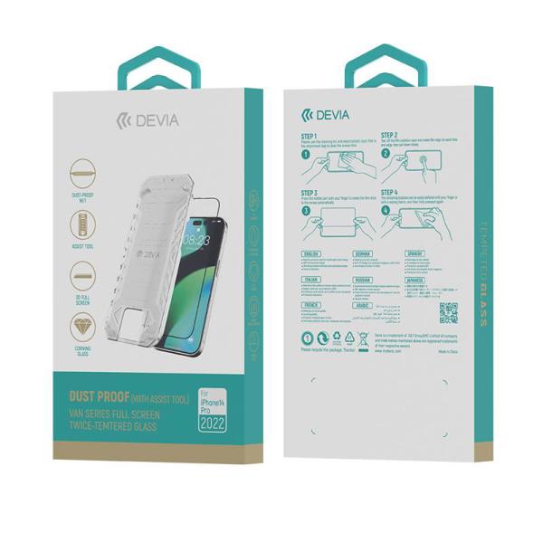 Tempered Glass Full Face Anti-Static Devia Apple iPhone 14 Pro Van Μαύρο (1 τεμ.)