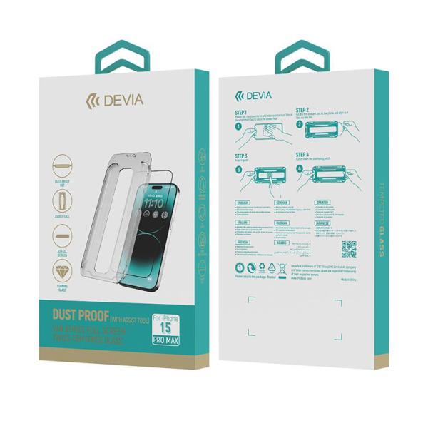 Tempered Glass Full Face Dust-Proof Devia Apple iPhone 15 Pro Max Van Διάφανο (1 τεμ.)