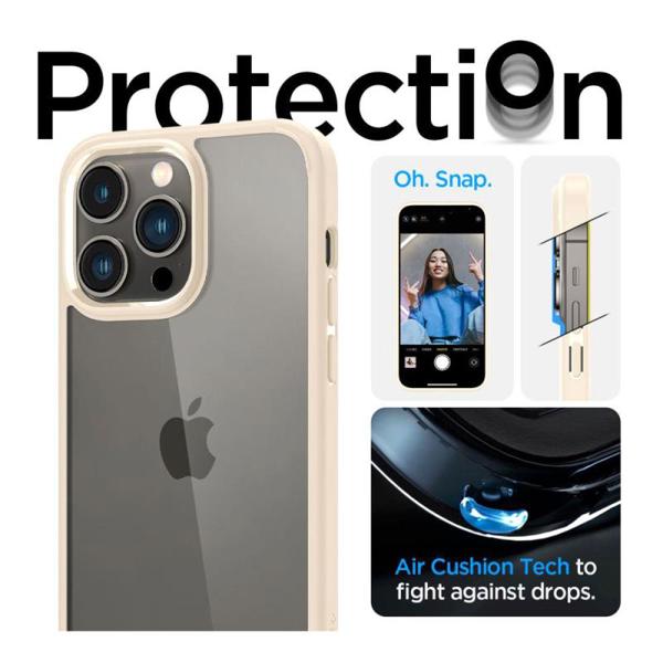 Θήκη TPU & PC Spigen Ultra Hybrid Apple iPhone 14 Pro Διάφανο-Μπεζ