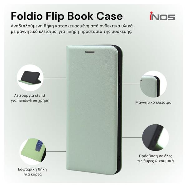 Θήκη Flip Book inos Xiaomi Poco C75/ Redmi 14C Foldio Μπλε