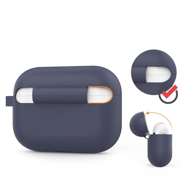 Θήκη Σιλικόνης AhaStyle PT-P1 Apple AirPods Pro Premium με Γάντζο Σκούρο Μπλε