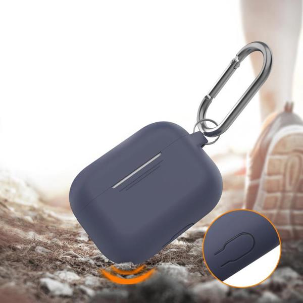 Θήκη Σιλικόνης AhaStyle PT-P1 Apple AirPods Pro Premium με Γάντζο Σκούρο Μπλε