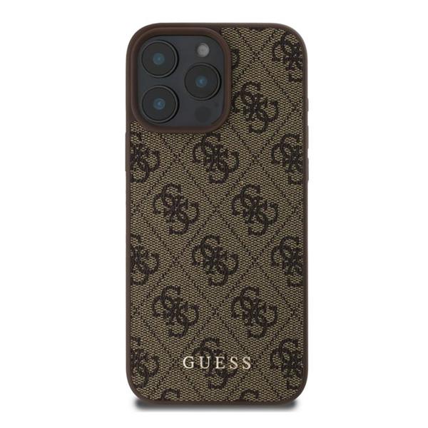 Θήκη PU Guess Apple iPhone 16 Pro Max Hardcase Classic Logo 4G Καφέ