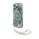 Θήκη PU/ Silicon Guess Magsafe Apple iPhone 16 Pro Max IML Flowers με Pearl Strap Πράσινο