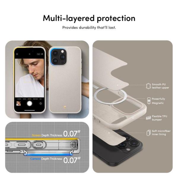 Θήκη Soft TPU & PC Spigen Cyrill Kajuk Mag Magsafe Apple iPhone 15 Pro Max Κρεμ