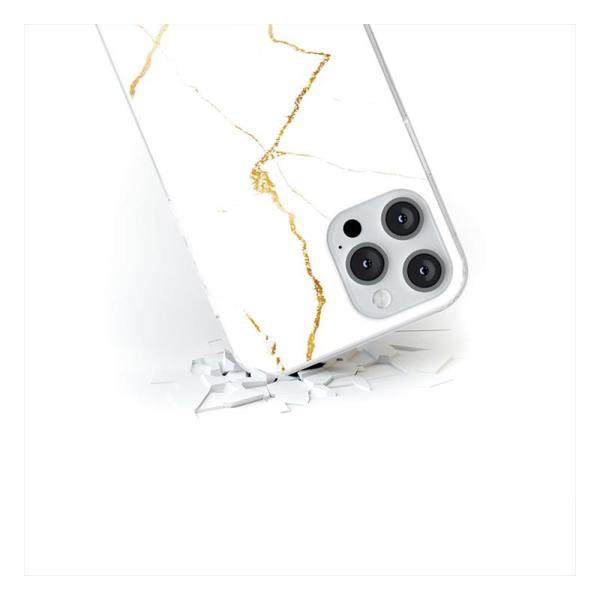 Θήκη Soft TPU Babaco Marble 014 Apple iPhone 14 Pro Λευκό-Χρυσό