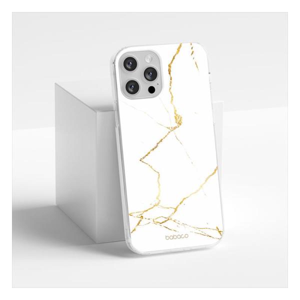 Θήκη Soft TPU Babaco Marble 014 Apple iPhone 14 Pro Λευκό-Χρυσό