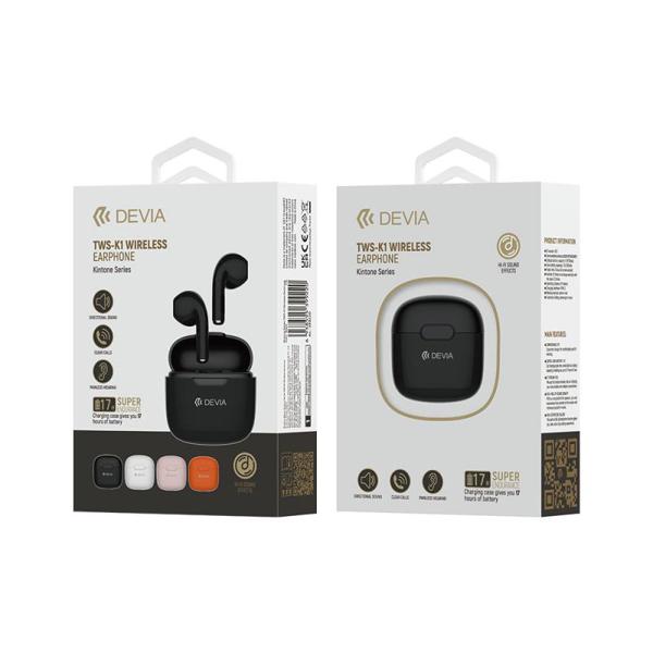 True Wireless Ακουστικά Bluetooth Devia K1 EM057 Kintone Ροζ