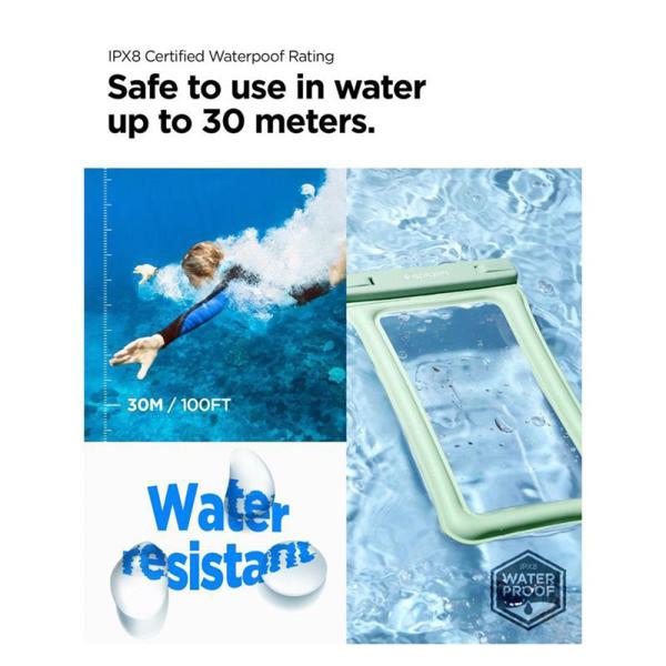 Universal Waterproof Θήκη Spigen A610 για Smartphones έως 6.9'' Φυστικί (1 τεμ.)