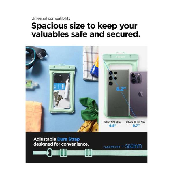 Universal Waterproof Θήκη Spigen A610 για Smartphones έως 6.9'' Φυστικί (1 τεμ.)