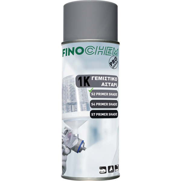 FinoChem 945742 SPRAY ΓΕΜΙΣΤΙΚΟ & ΑΣΤΑΡΙ 1Κ, S2 ΕΛΑΦΡΥ ΓΚΡΙ - 500ML