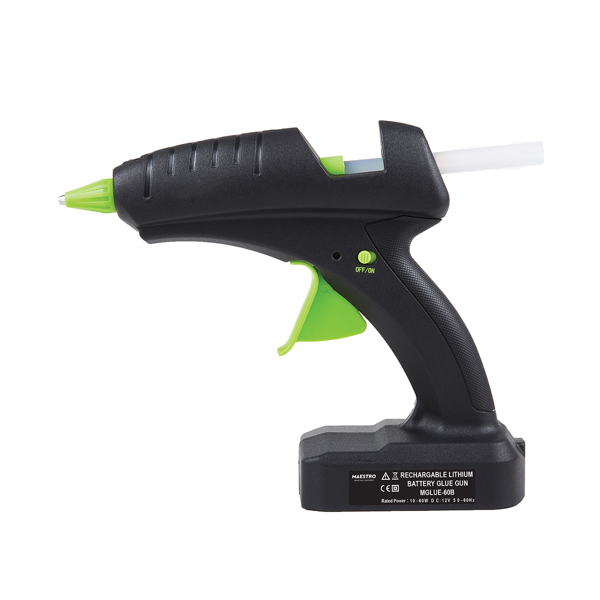 Maestro MGLUE-60B ΠΙΣΤΟΛΙ ΘΕΡΜΗΣ ΣΙΛΙΚΟΝΗΣ, ΜΠΑΤΑΡΙΑΣ 60W, 12V-2.0Ah, Φ10.8-11.5MM, 360g