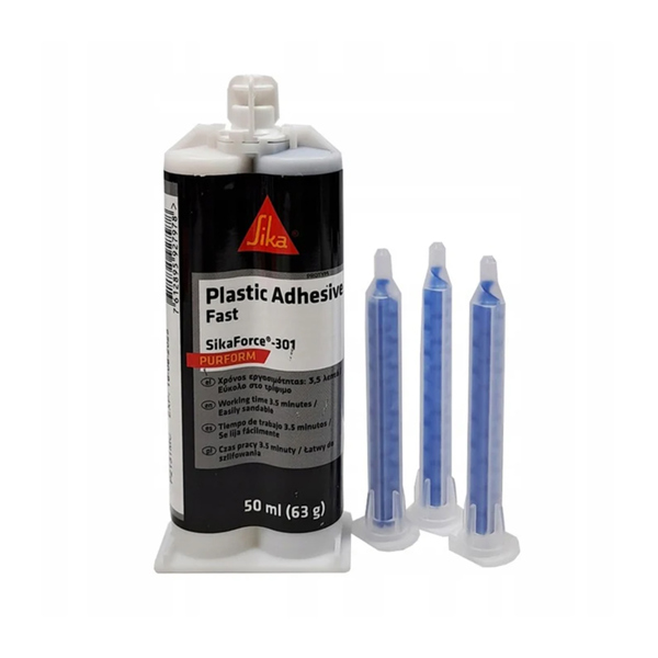 SIKA 761284 SIKAFORCE-301 (AB) ΚΟΛΛΑ ΠΛΑΣΤΙΚΩΝ, ΜΑΥΡΟ,50ML (ΜΕ 3 ΜΥΤΕΣ), 3,5 ΜΙΝ