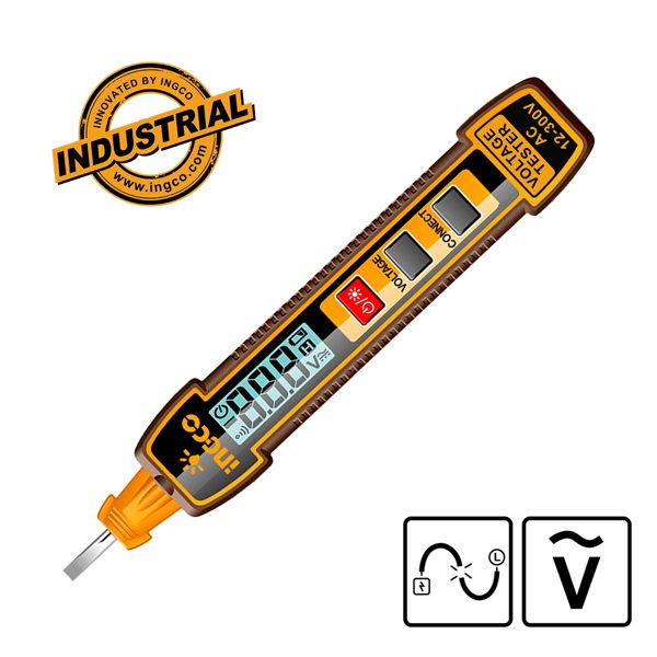 INGCO Ανιχνευτής Τάσης με Εύρος Μέτρησης AC 12 - 300V HSDT33001