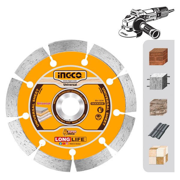 INGCO Διαμαντόδισκος Δομικών Γενικής Χρήσης 125mm DMD011252