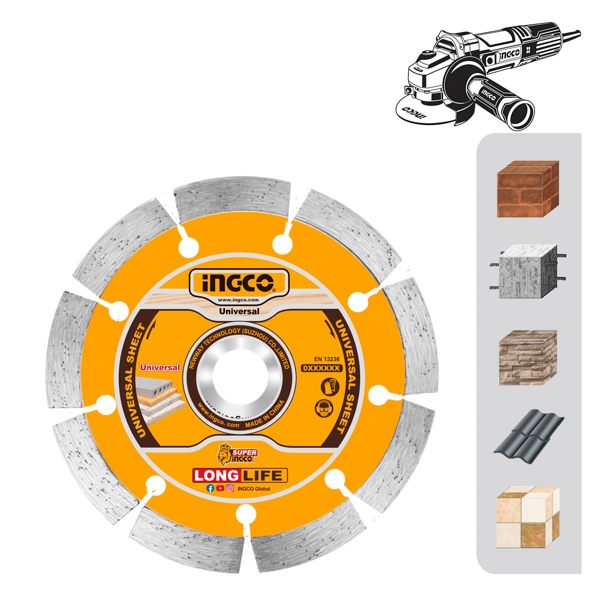 Ingco Διαμαντόδισκος Δομικών Γενικής Χρήσης 115mm Dmd011152 6925582104974