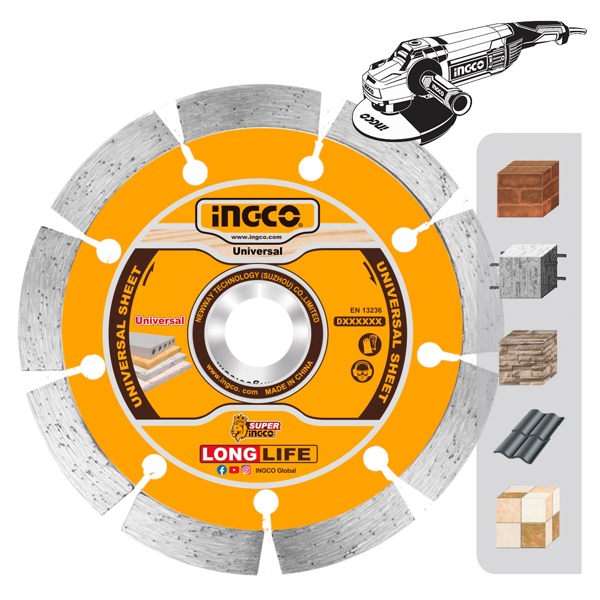 INGCO Διαμαντόδισκος Δομικών Γενικής Χρήσης 230mm DMD012302