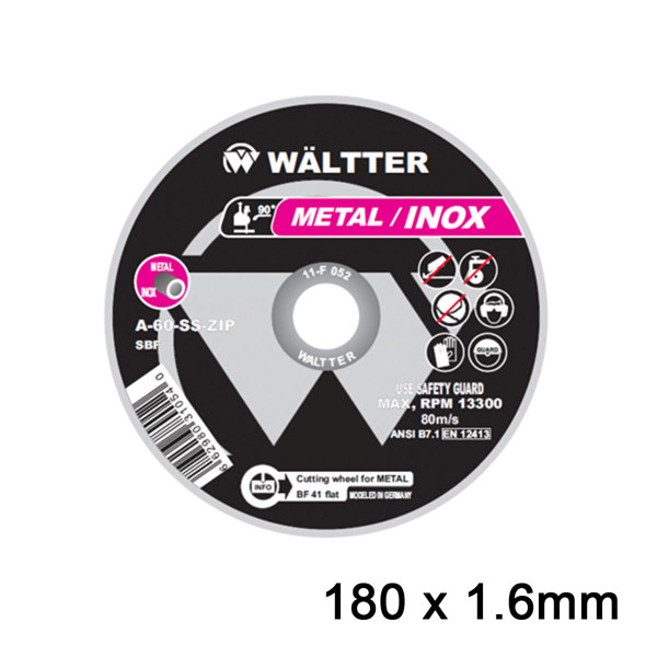 Wältter Δίσκοι Κοπής Σιδήρου / Inox Waltter 180x1.6mm 1801622 001801622231