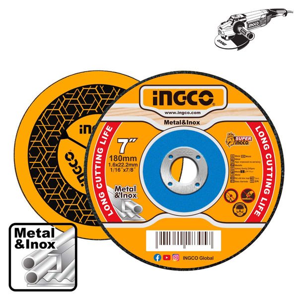 INGCO Δίσκοι Κοπής Σιδήρου INOX 180mm x 1.6mm MCD161801