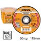 INGCO Δίσκοι Κοπής Σιδήρου INOX 50 τεμ/κουτί 115mm x 1.0mm MCD1011550