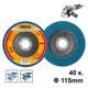 INGCO Δίσκος Λείανσης Φίμπερ για INOX K40 115mm FDZ1151